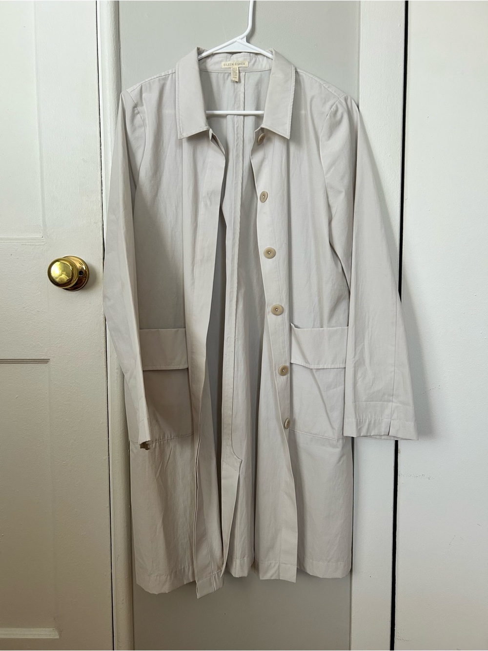 Eileen Fisher Soft Beige Lightweight Coat